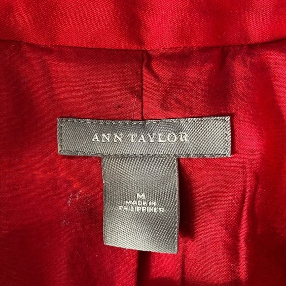 Ann Taylor, Red Cropped Jacket with three Silver Buttons, Size: Medium - Picture 8 of 10